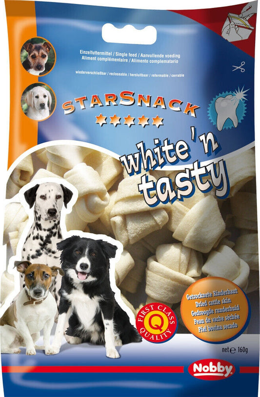 Nobby Hund Snack Leckerlie White n Tasty Kauknoten 6,5-7,5 cm, 160 g, 15 St