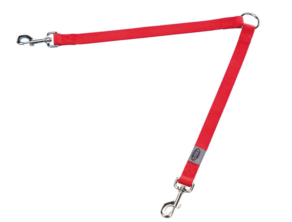 Nobby Koppel Leine   "Classic"rot L: 2 x 30 cm; B: 10 mm