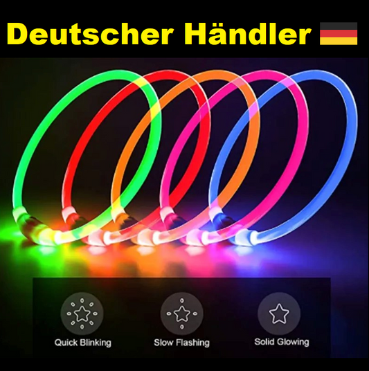 LED Leuchthalsband Leuchtring Leuchtband Light Band USB kürzbar Silikon bis 70cm