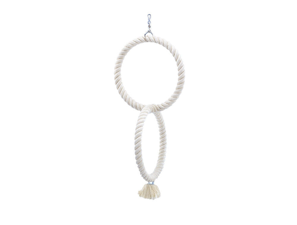 Nobby  Cage Toy, 2 Kletterringe aus Baumwolleweiss mittel; 74/29 cm Papageien
