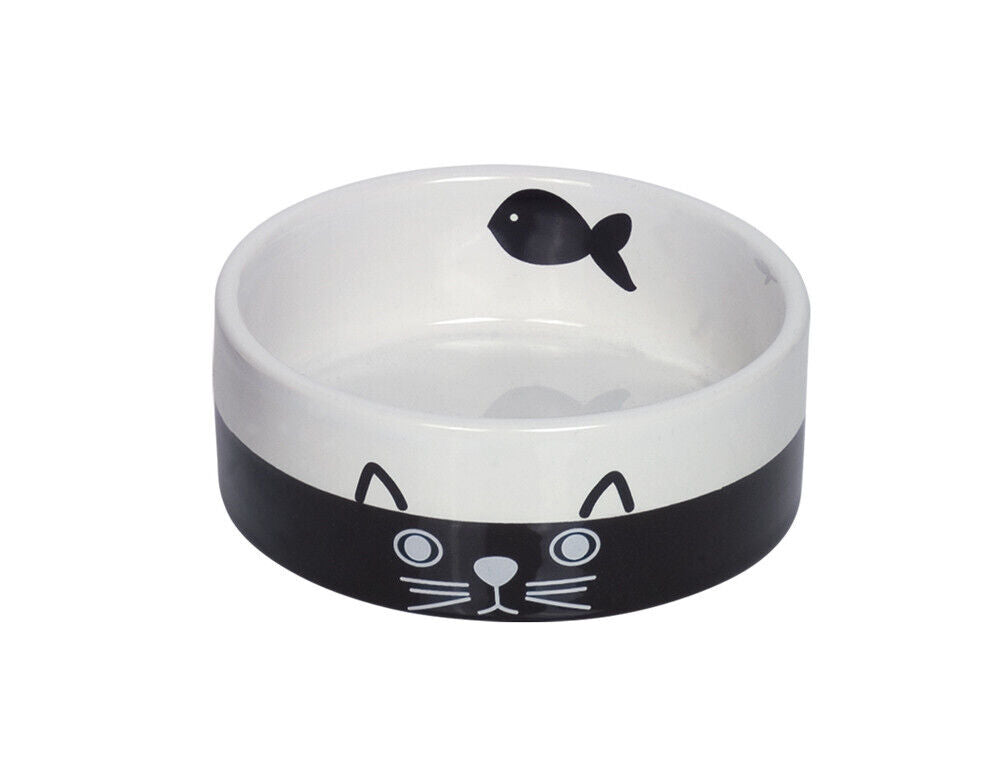 Nobby  Katzen Keramiknapf "FACE"schwarz / weiss  12,0 X 4,5 cm