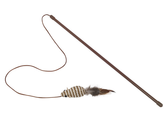 Nobby  Angel mit Rasselmaus mit Federn Stab 45 cm; Maus 7 cm Katze Spielzeug