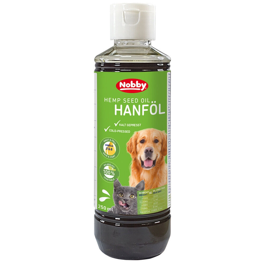 Nobby Hanföl 250ml Allergiker Hund Katze Omega-3, 6 Fettsäuren Nahrungsergänzung