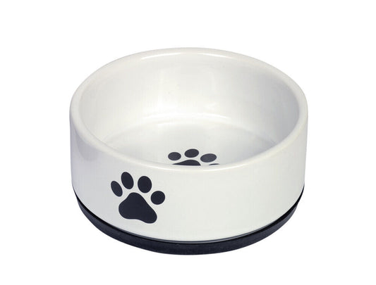 Nobby  Keramik Napf "Paw"schwarz/weiss 14 x 6,5 cm