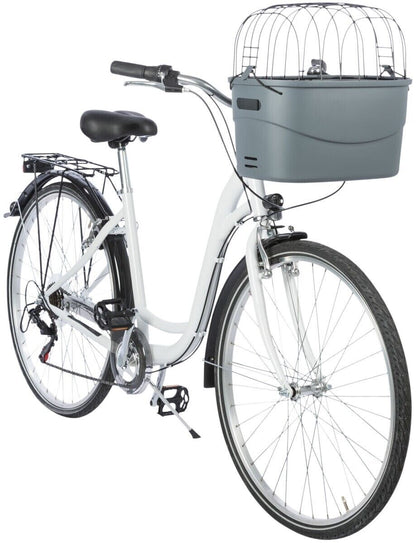 Trixie Hunde Front Fahrradkorb mit Gitter bis 5kg Grau (13096) Schnellfixierung