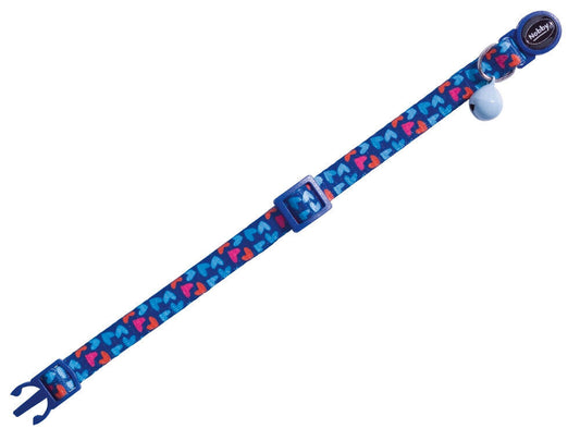 Nobby Katzenhalsband "Heart Dark Blue" Katze Cat Halsband Nylon