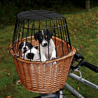 Trixie Fahrradkorb mit Gitter natur, 44 x 48 x 33 cm Transport unterwegs