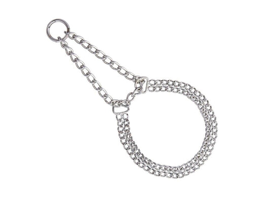 Halsband Hundekette KETTENHALSBAND 2 / 3 reihig verchromt Zugstopp Würger NOBBY