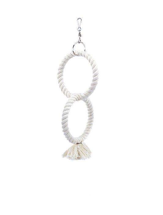 Nobby  Cage Toy, 2 Kletterringe aus Baumwolleweiss klein; 32 /14 cm Sittiche