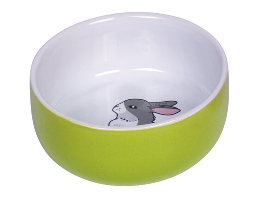 Nobby  Nager Keramik Napf "Rabbit"gruen/weiss   11cm x 4,5 cm