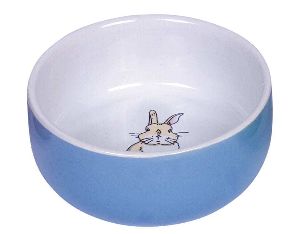 Nobby  Nager Keramik Napf "Rabbit"blau/weiss   11cm x 4,5 cm