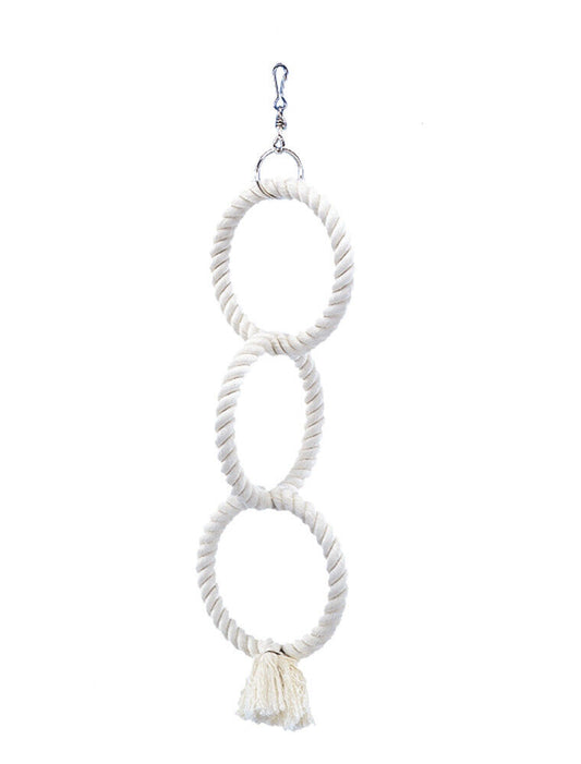 Nobby  Cage Toy, 3 Kletterringe Baumwolleweiss klein; 48/14 cm Sittiche Vögel