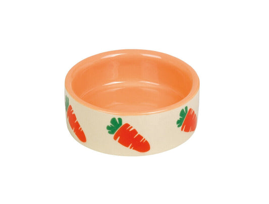 Nobby  Nager Napf Futter Keramikschale "CARROT"beige / orange 7,5 x 2,5 cm