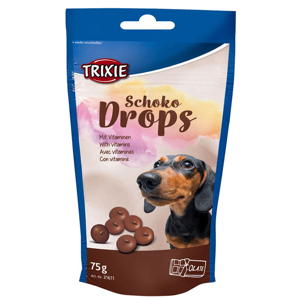 Trixie Hunde Schoko Drops 200 g mit wertvollen Vitaminen Schoko Hunde Leckerchen