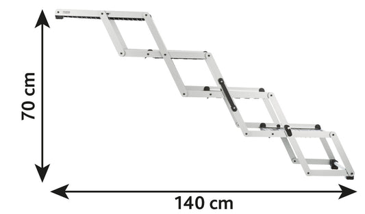 Hunderampe 4-stufige Falt-Treppe,Trixie AluminiumTPR SUV klappbar 39378 Auto KFz