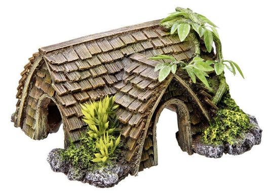 Nobby  Aqua Ornaments "HueTTE" mit Pflanzen15 x 14 x 8 cm Aquarium Fisch Deko