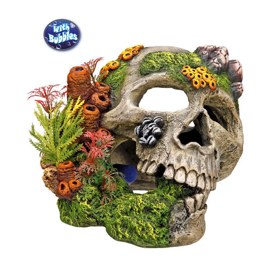 Nobby  Aqua Ornaments "TOTENKOPF" mit Pflanzen19,5 x 16 x 14 cm Aquarium Fisch