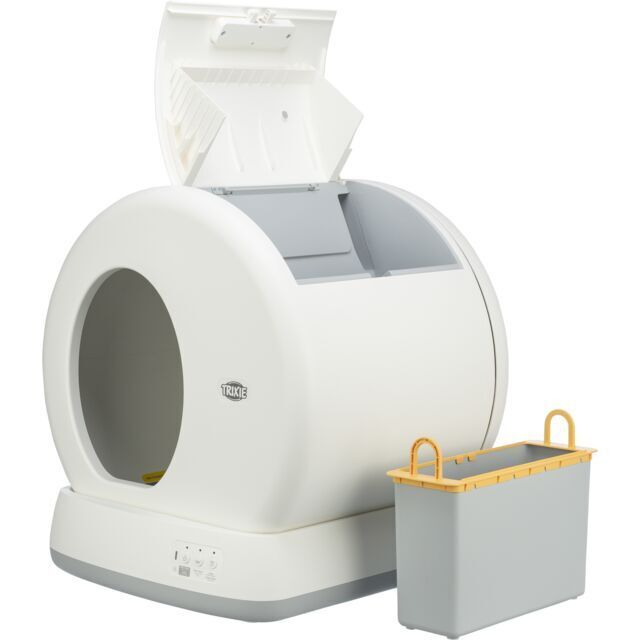 Trixie selbstreinigende Katzentoilette weiß Katze ideal für Mehrkatzenhaushalte