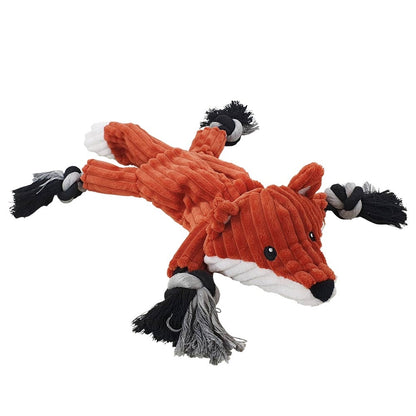 Nobby Plüschtier mit Seil Fuchs 38 cm quietschend Hundespielzeug Spielzeug Hund
