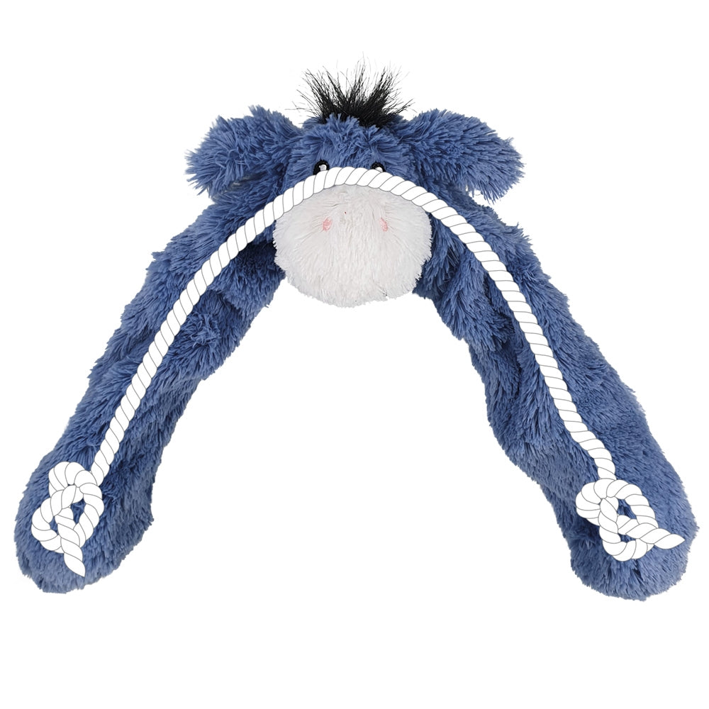 Nobby Hundespielzeug Plüsch Esel Affe 55cm quietschend mit Seil innen Hund