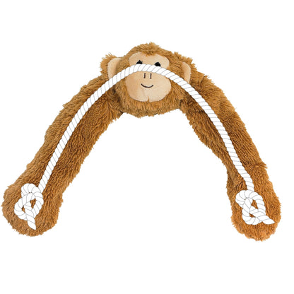 Nobby Hundespielzeug Plüsch Esel Affe 55cm quietschend mit Seil innen Hund