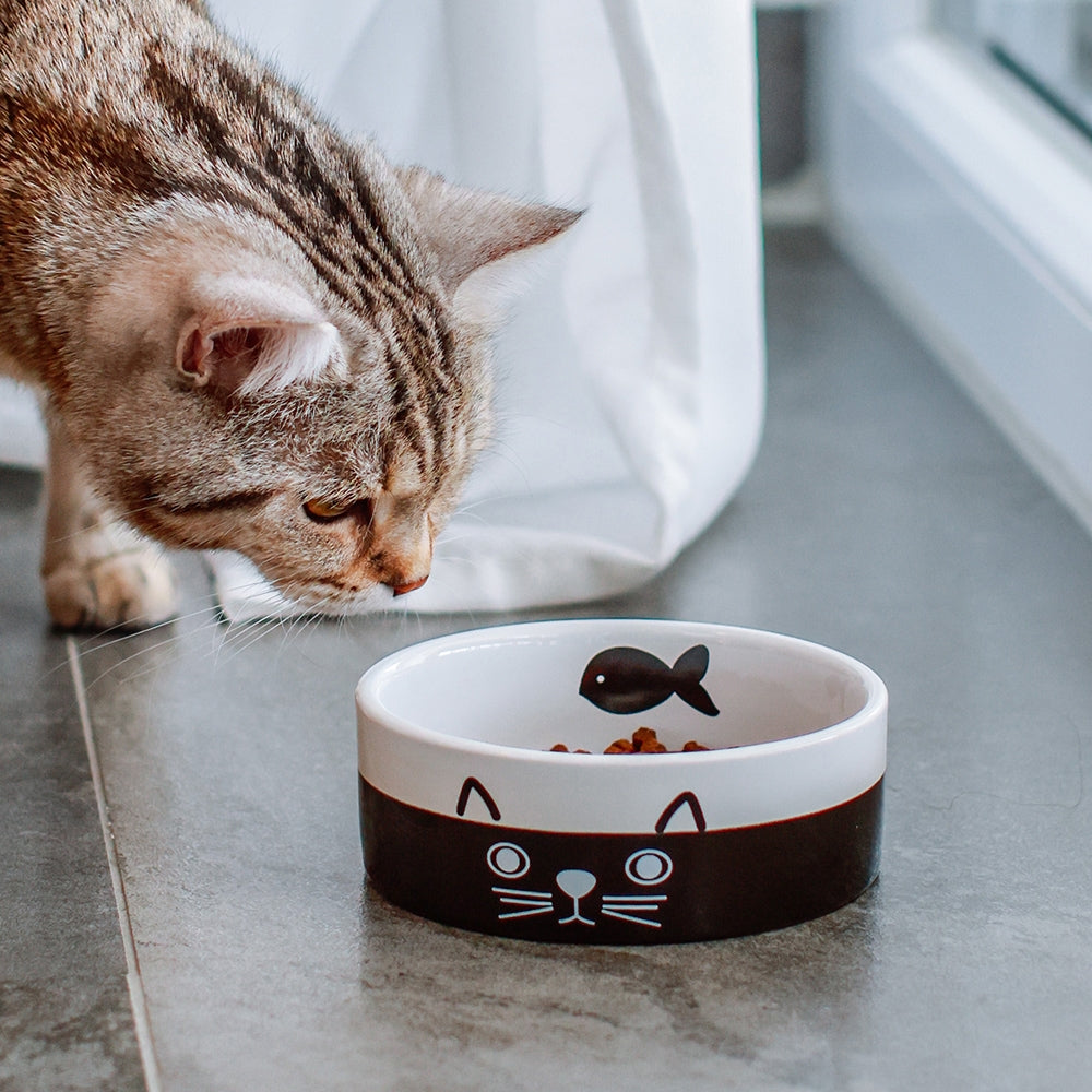 Nobby Keramiknapf Face schwarz-weiß Schale Futternapf Fressnapf Wassernapf Katze