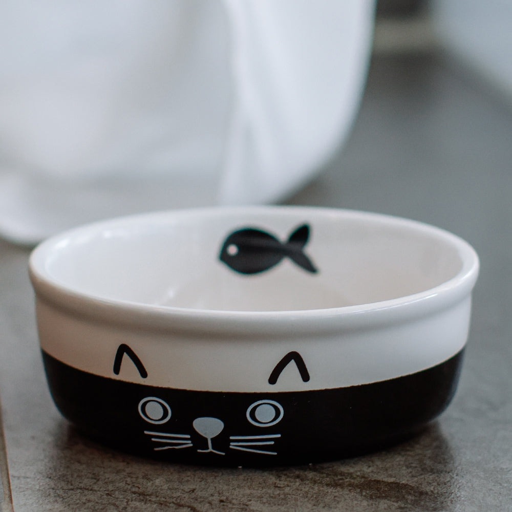 Nobby Keramiknapf Face schwarz-weiß Schale Futternapf Fressnapf Wassernapf Katze