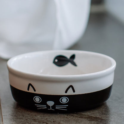 Nobby Keramiknapf Face schwarz-weiß Schale Futternapf Fressnapf Wassernapf Katze