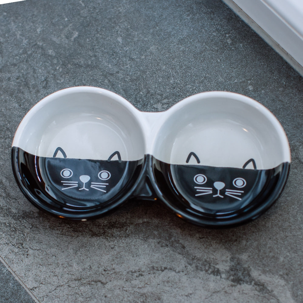 Nobby Keramiknapf Face schwarz-weiß Schale Futternapf Fressnapf Wassernapf Katze
