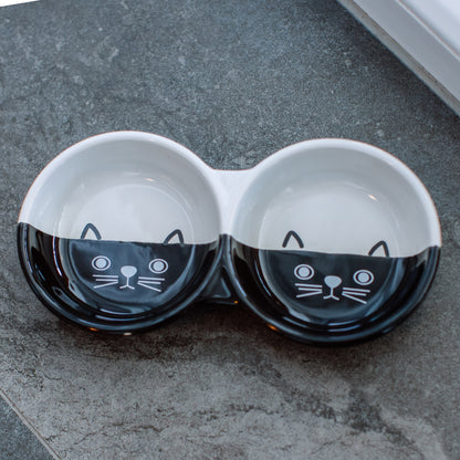 Nobby Keramiknapf Face schwarz-weiß Schale Futternapf Fressnapf Wassernapf Katze