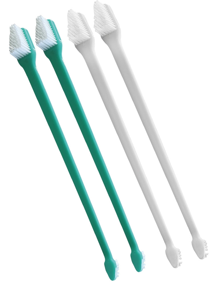 Nobby 2in1 Zahnbürsten Set 22 cm lang 4 Stück Dental Hund Katze