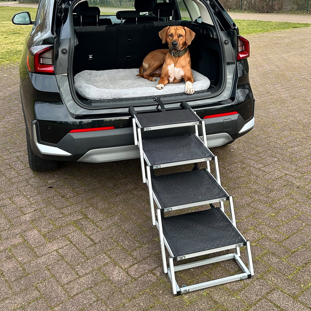 Nobby Aluminium Falt-Treppe 4-stufig 75kg Hunderampe Hundetreppe Hund rutschfest