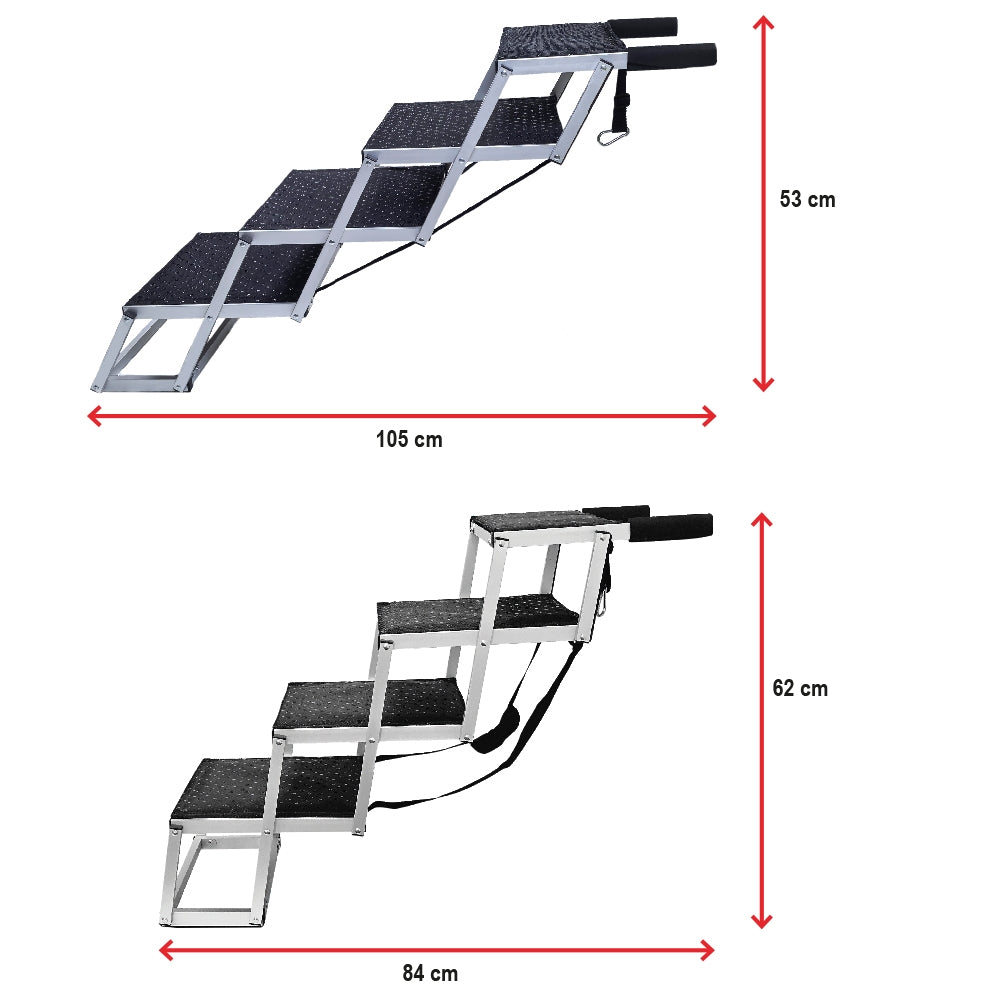 Nobby Aluminium Falt-Treppe 4-stufig 75kg Hunderampe Hundetreppe Hund rutschfest