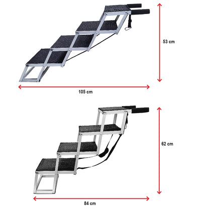 Nobby Aluminium Falt-Treppe 4-stufig 75kg Hunderampe Hundetreppe Hund rutschfest