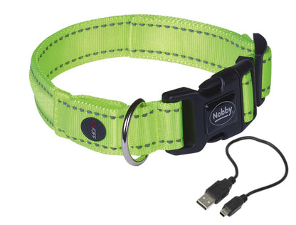 Nobby Halsband FLASH MESH LED Halsband Hund Dog Reflektorstreifen rot oder gelb