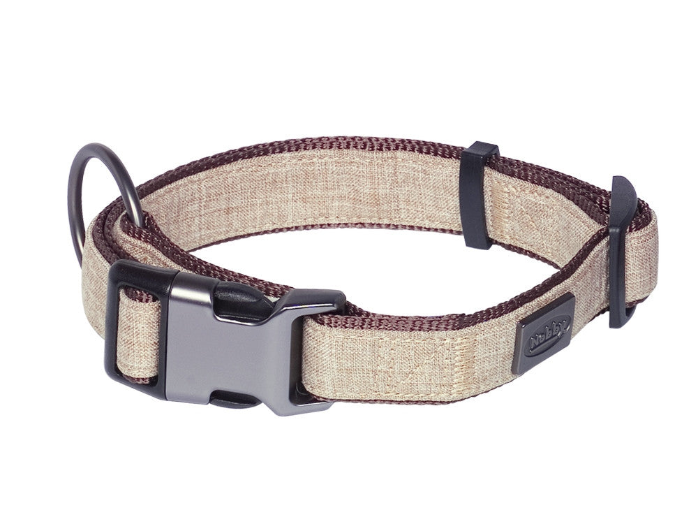 Nobby Halsband Linen Deluxe Hund Dog Nylon Leinenoptik XXS XS S M L X XL Farben