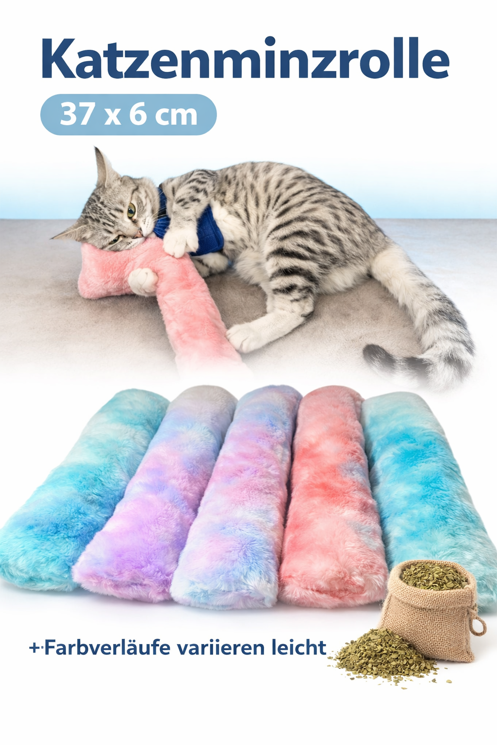 Katzenminzkissen Katzenminz Rolle Katzen katzenkissen Spielzeug 37*6CM