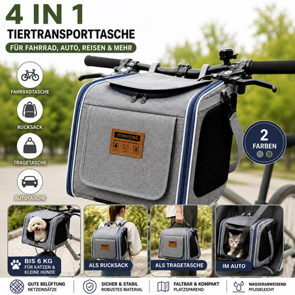 Fahrrad Hundekorb Hundetransport Rucksack 4-in-1 Haustier Tasche Faltbar bis 6kg