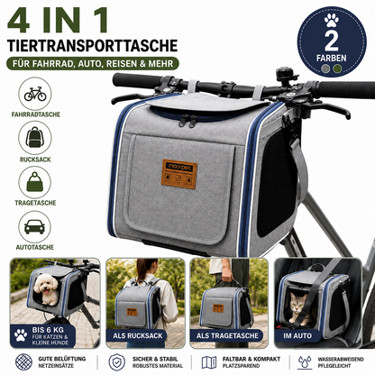 Fahrrad Hundekorb Hundetransport Rucksack 4-in-1 Haustier Tasche Faltbar bis 6kg