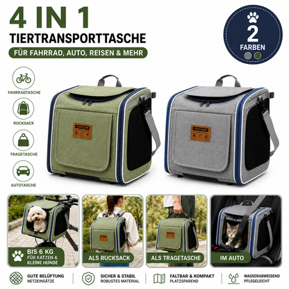 Fahrrad Hundekorb Hundetransport Rucksack 4-in-1 Haustier Tasche Faltbar bis 6kg