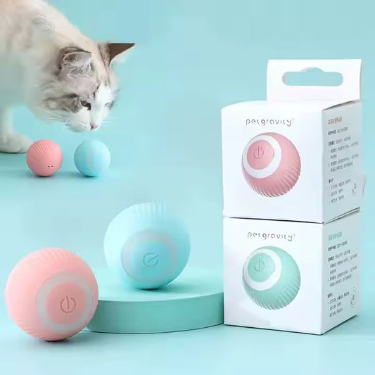 Katzenspielzeug Elektrisch mit LED Licht, Wiederaufladbarer Elektrisch Katzenspielzeug Ball mit Type-C Aufladbar 360° Interactive Hunting Cat Toy für Selbstbeschäftigung für Katzen und Kätzchen