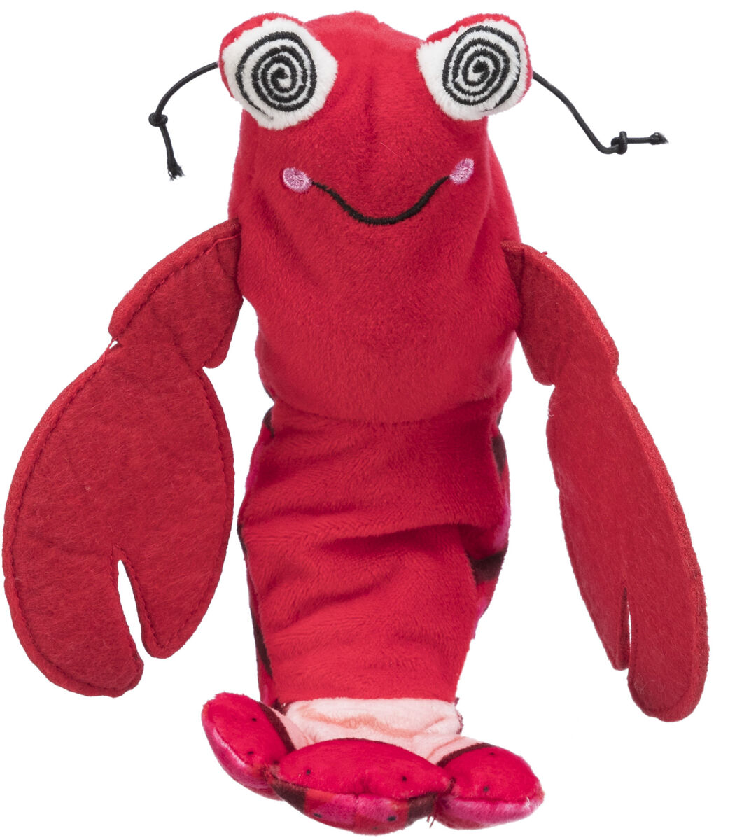 Trixie Katzenspielzeug Zappelhummer 23cm rot/weiß Catnip Katzenminze  USB
