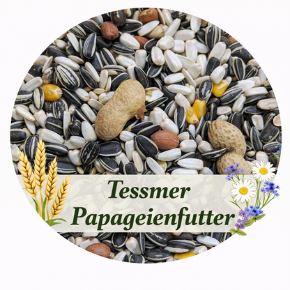 Tessmers Papageienfutter Premium Qualität 950 g Graupapagei Amazone Kakadus Aras