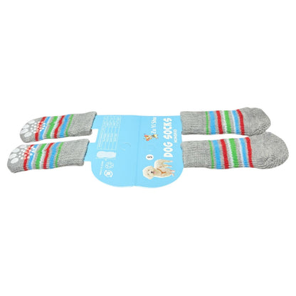 Hundesocken Katzensochen Anti Rutsch Pfotenschutz Grau 4 Stück