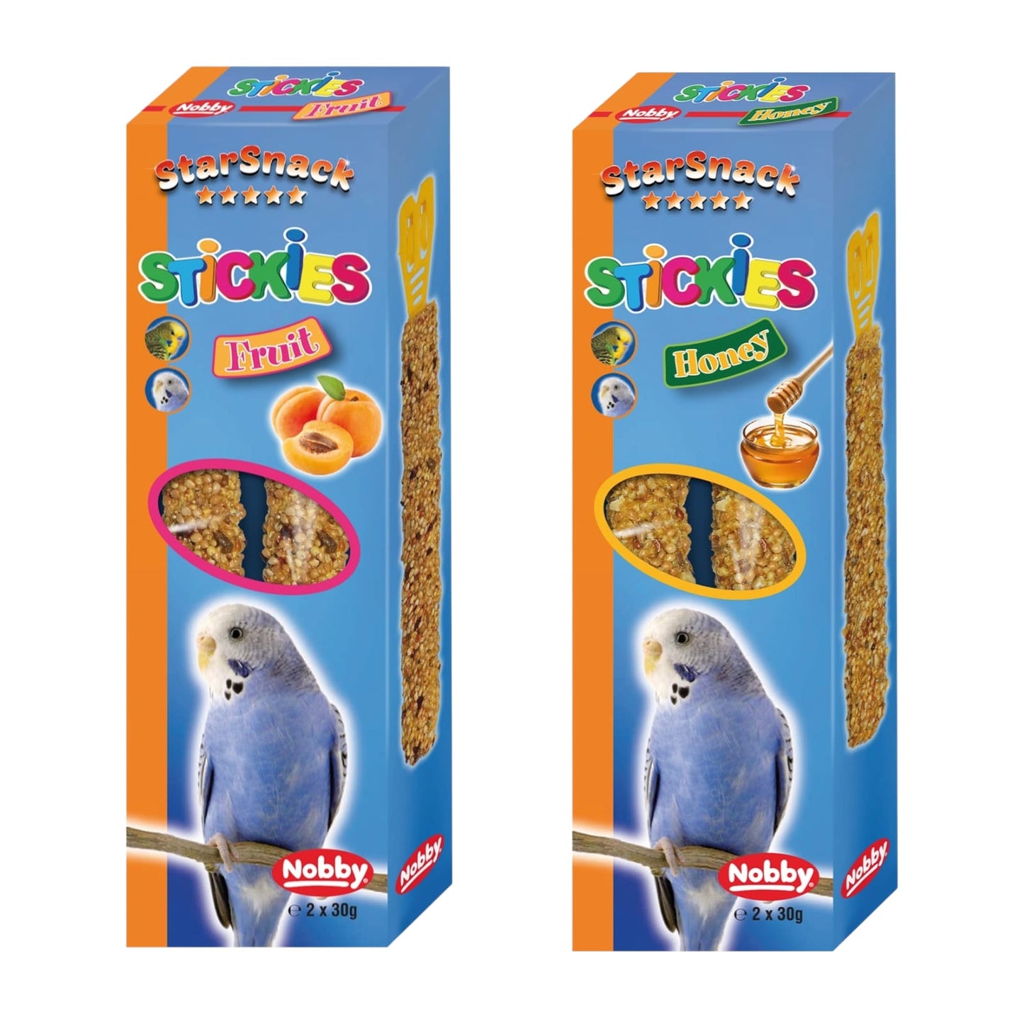 Nobby 12x Stickies Sittiche Honig Frucht Vogel Knabbersticks Vogelsnack Snack