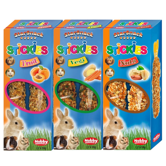 Nobby 10x Stickies Nager Frucht Nuss Gemüse Knabbersticks Nagersnack Snack