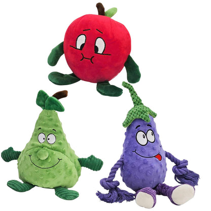 Nobby Hundespielzeug Quietschend Apfel Birne Aubergine Plüsch Spielzeug Hund