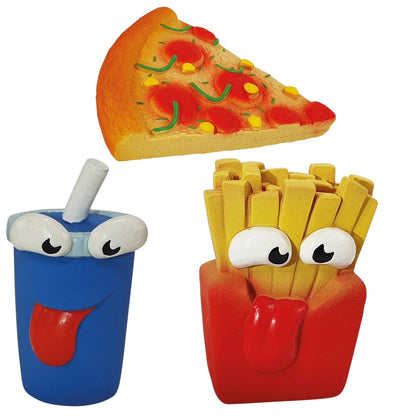 Nobby Hundespielzeug Latex Pommes Pizza Drink quietschend Spielzeug Hund