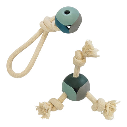 Nobby Hundespielzeug Ball Vollgummi mit Seilen robust massiv Spielzeug Hund