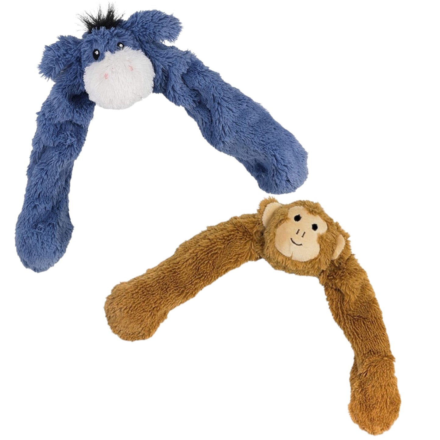 Nobby Hundespielzeug Plüsch Esel Affe 55cm quietschend mit Seil innen Hund